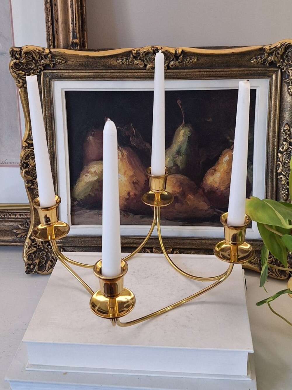 Vintage brass Candelabra taper candle stick holder 4 partylite candle stick l